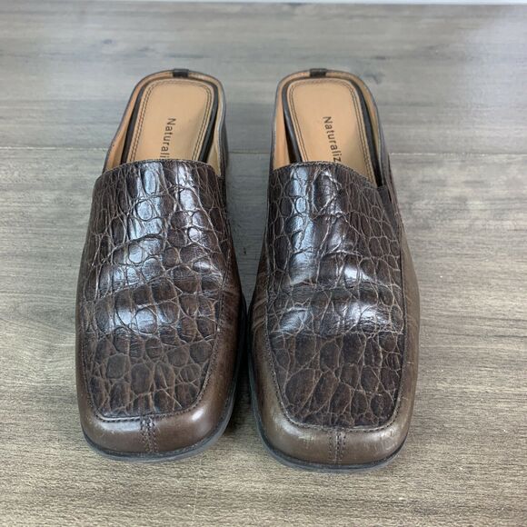 Naturalizer Womens Mules Shoes Leather Size 7.5 M Brown Slide Slip On - Picture 4 of 10